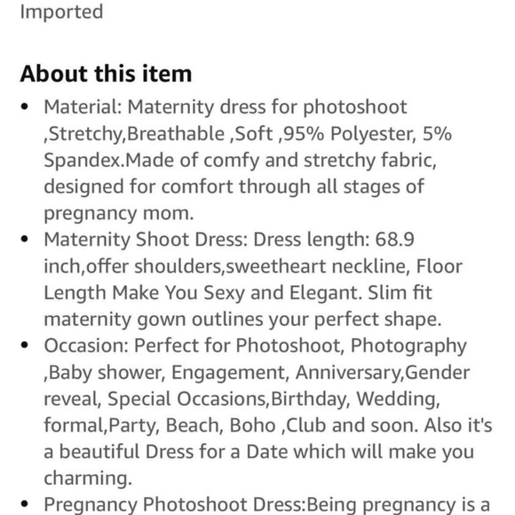 Off Shoulders Half Circle Gown for Baby Shower Photo Props Dress N-green 131 - - Picture 4 of 5